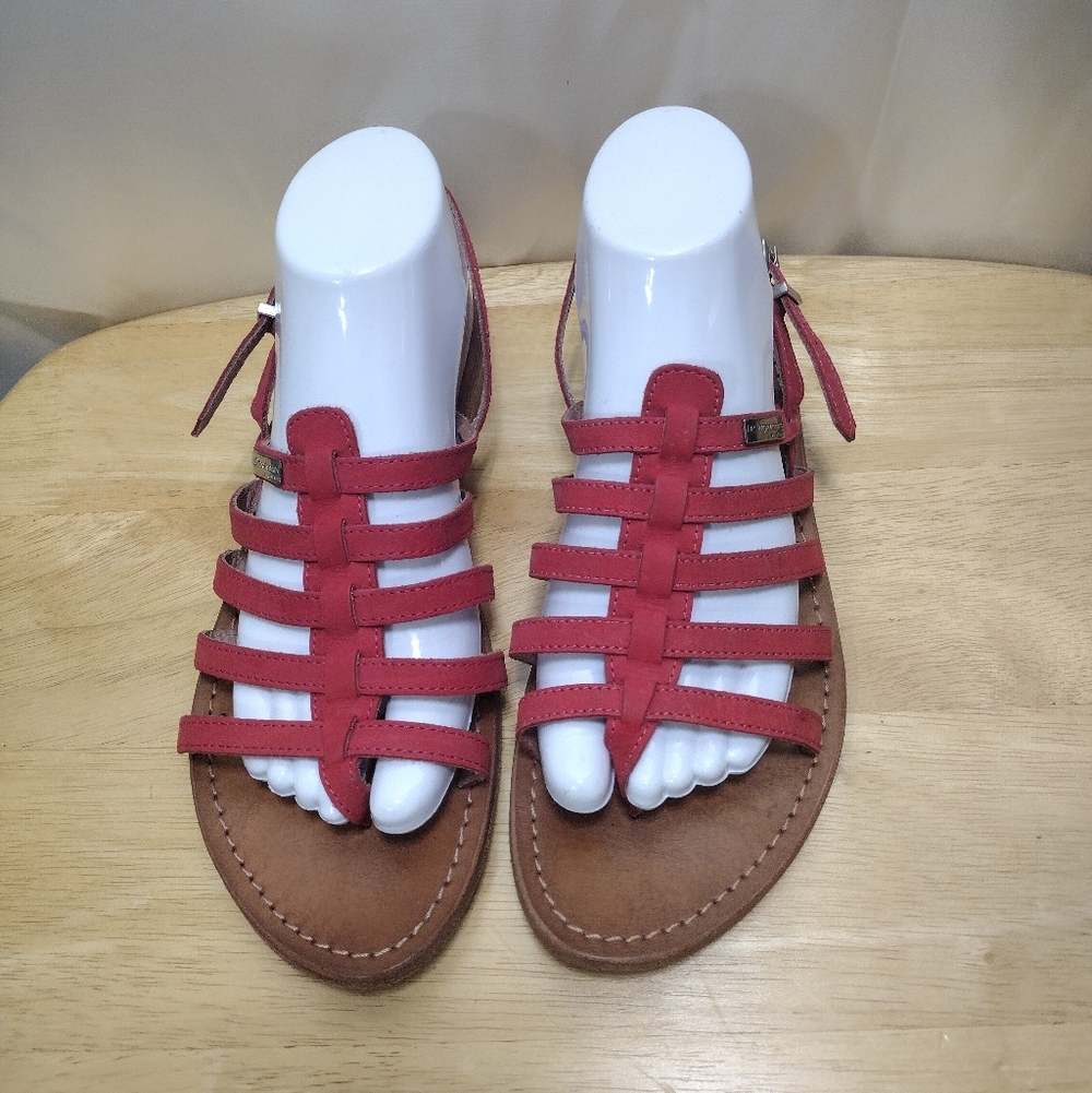 Les Tropeziennes Par M Belarbi Sandals Red Leather  Size 41 US 9